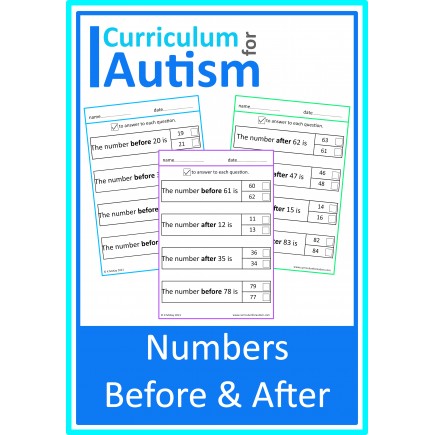 Before and After Numbers 1-100 Worksheets